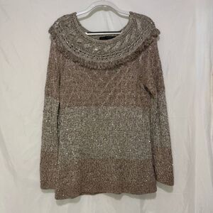 White House Black Market sequin sweater size L